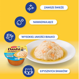 Inaba Cat Dashi Delights, kurczak z serem, 70 g, 3+3 gratis