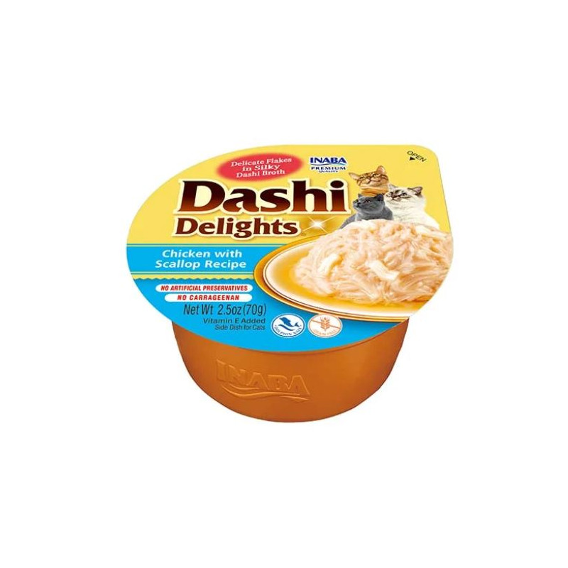 Inaba Cat Dashi Delights, kurczak i przegrzebki, 70 g