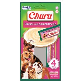 Inaba Dog Churu 4P, kurczak z łososiem, 4 x 14 g