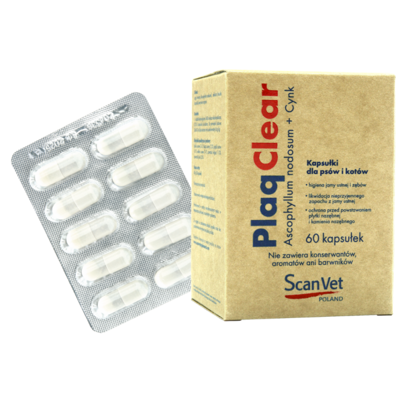 ScanVet Plaqclear 6 x 10 tabl kapsułki higiena jamy ustnej dla psów i kotów