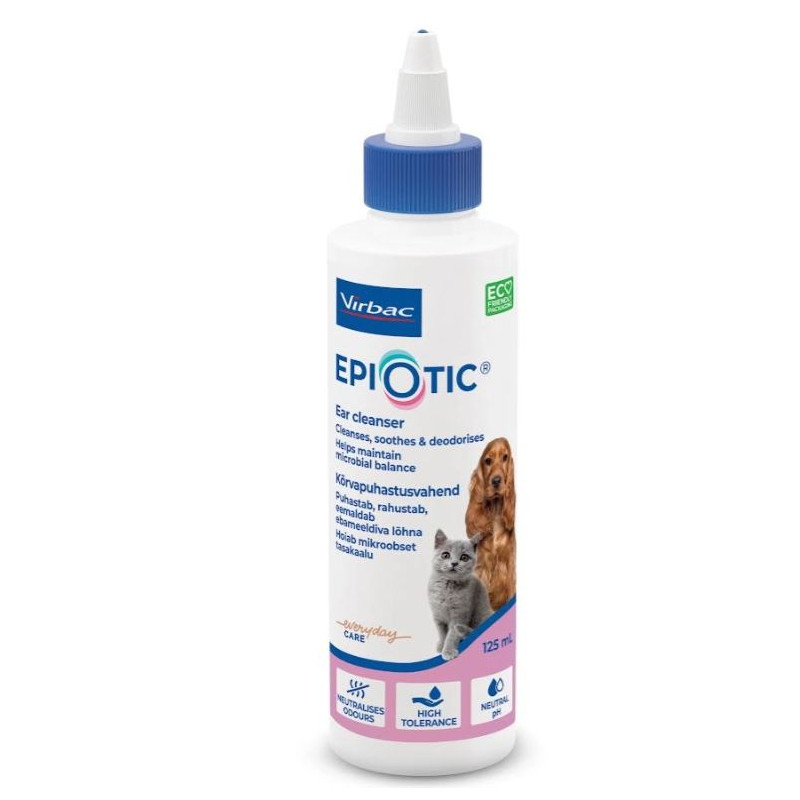 Virbac płyn Epiotic do pielęgnacji uszu dla kotów i psów, 125 ml