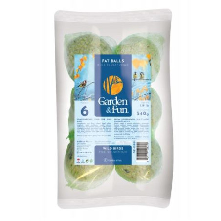 Garden&Fun, Kule tłuszczowe 90 g / szt, 6 szt w opakowaniu