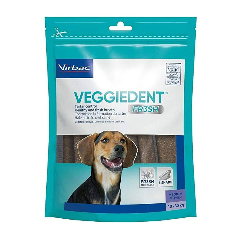 Virbac, Veggiedent Fresh M (10-30 kg) 15 gryzaków