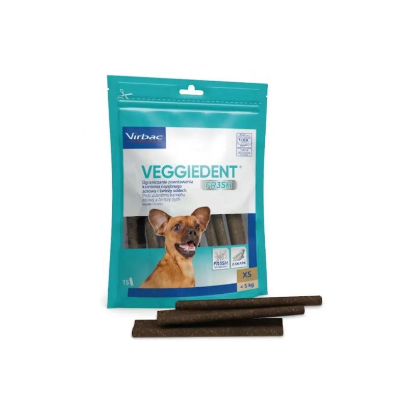 Virbac, Veggiedent Fresh XS (poniżej 5kg) 15 gryzaków