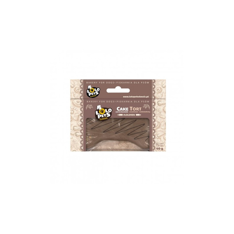 LOLO PETS, Mini Tort dla psa,  orzechowo-czekoladowy, 40 g