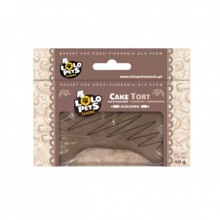 LOLO PETS, Mini Tort dla psa,  orzechowo-czekoladowy, 40 g