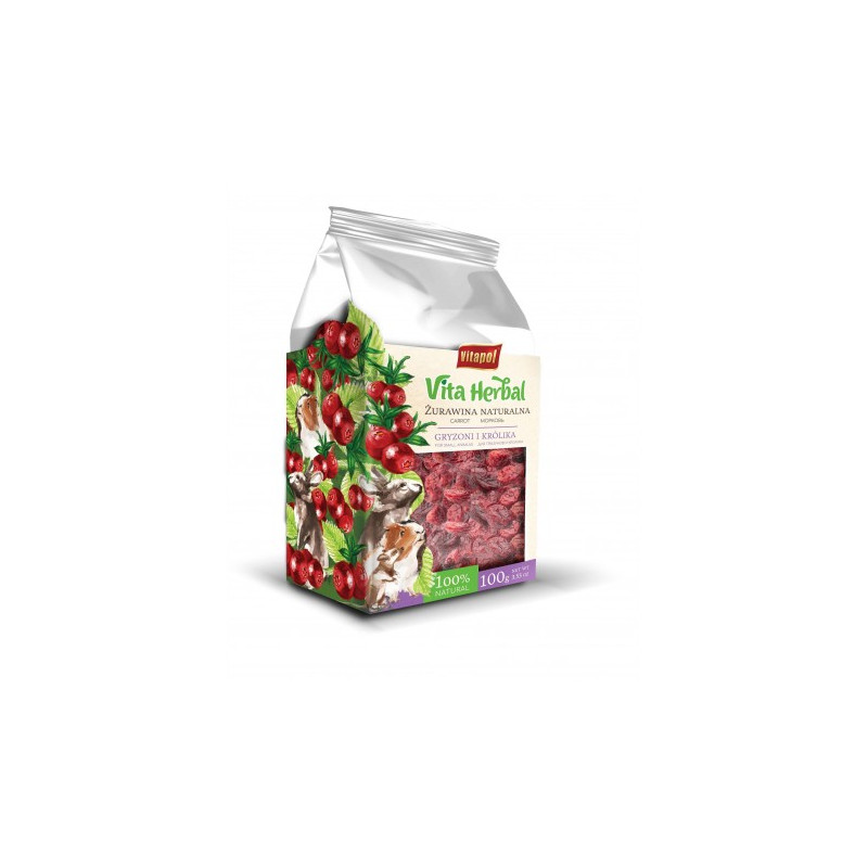 Vitapol, Vita Herbal dla gryzoni i królika, żurawina naturalna, 30 g