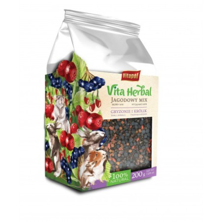Vitapol, Vita Herbal dla gryzoni i królika, jagodowy mix, 200 g