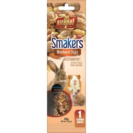 Vitapol, Smakers dla gryzoni orzechowy Weekend Style, 1szt., 45 g