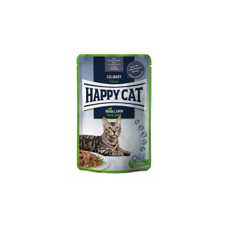Happy CatCulinary Meat in Sauce Farm Lamb, 85g mokra karma, dla kotów dorosłych, jagnięcina, saszetka
