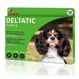 Livisto, Deltatic, obroża przeciwkleszczowa dla małych psów, 35 cm