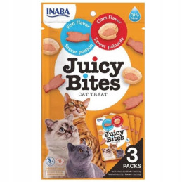 Inaba Cat, Juicy Bites, Fish Clam Flavour, 3 x 11,3 g
