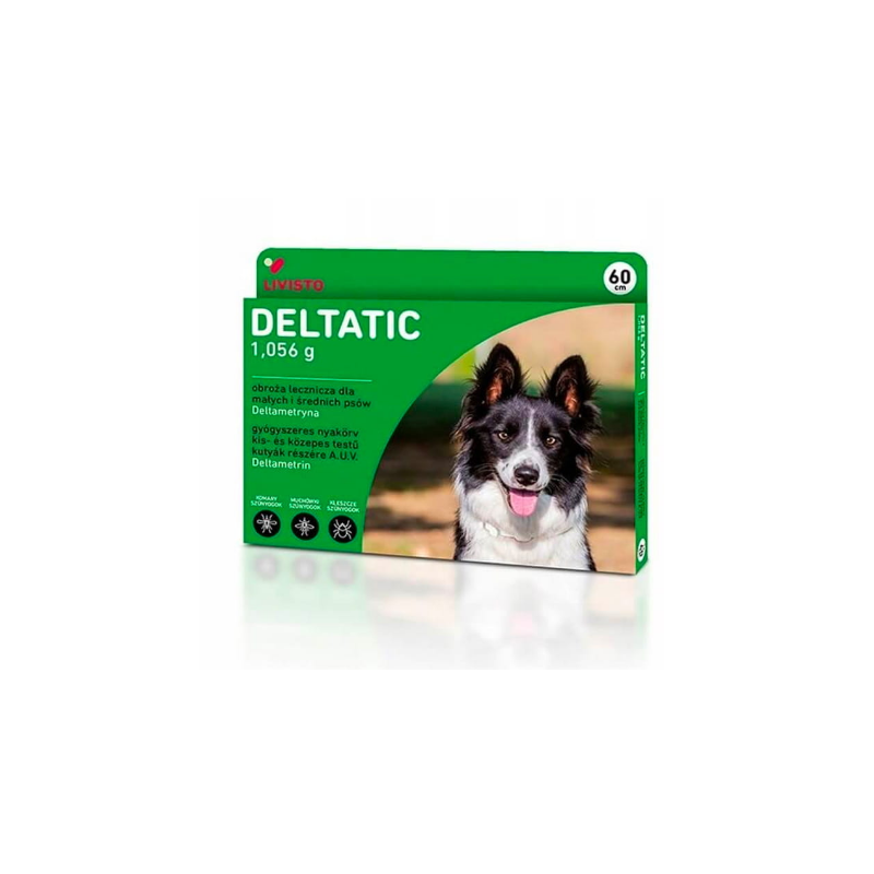 Livisto, Deltatic, obroża na kleszcze dla średniego psa, 60 cm