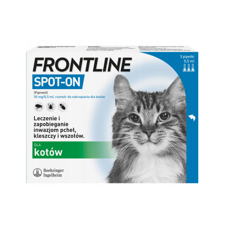 Frontline Spot-on, kot, 3 pipety