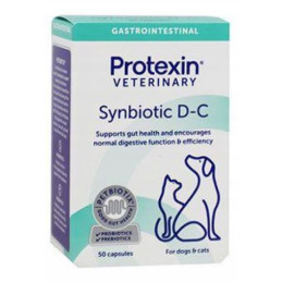 Protexin, Synbiotic D-C, psy i koty, 50 kapsułek