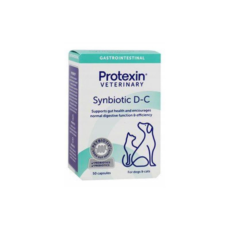 Protexin, Synbiotic D-C, psy i koty, 50 kapsułek