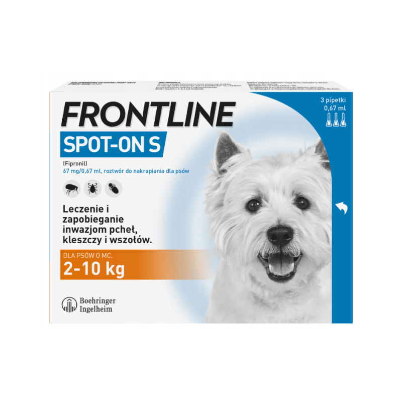 Frontline Spot-on, pies S, 3 pipety x 0,67 ml