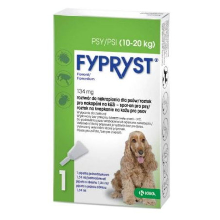 Krka, Fypryst, kropelki dla psa, 10-20 kg, 1 pipeta