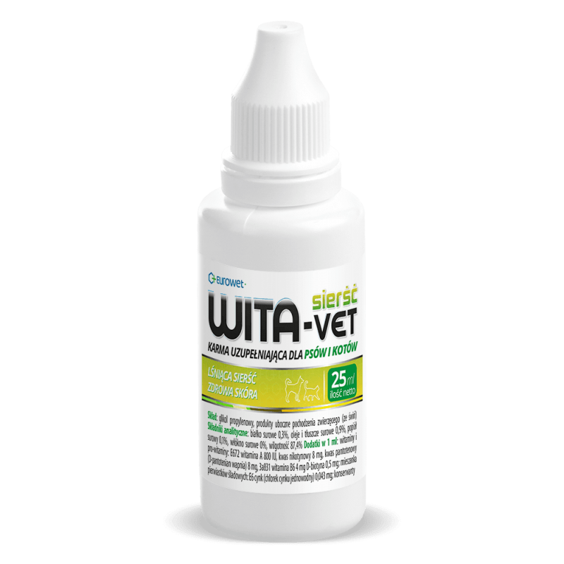 Eurowet WITA-VET Sierść, dla psa i kota, 25 ml