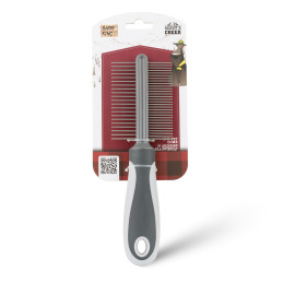 BARRY KING, Grzebień z rączką, dwustronny, szary, 6,4 x 22 cm