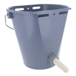 Can Agri, wiadro do pojenia cielą ze smoczkiem, szare,  8l