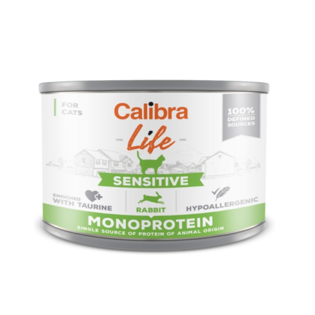 Calibra life, kot monobiałkowa, sensitive królik , puszka 200 g 126334