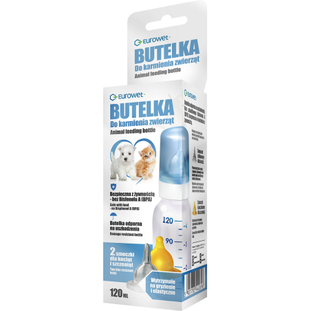 Eurowet, butelka do karmienia zwierząt 120ml