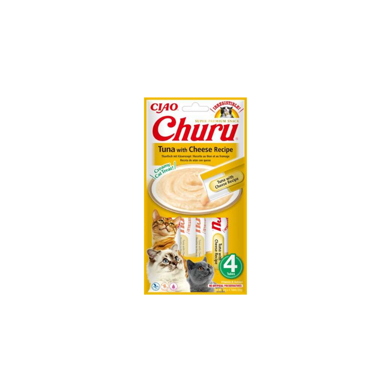 INABA CAT CHURU Z TUŃCZYKIEM I SEREM 4X14G