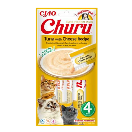 INABA CAT CHURU Z TUŃCZYKIEM I SEREM 4X14G