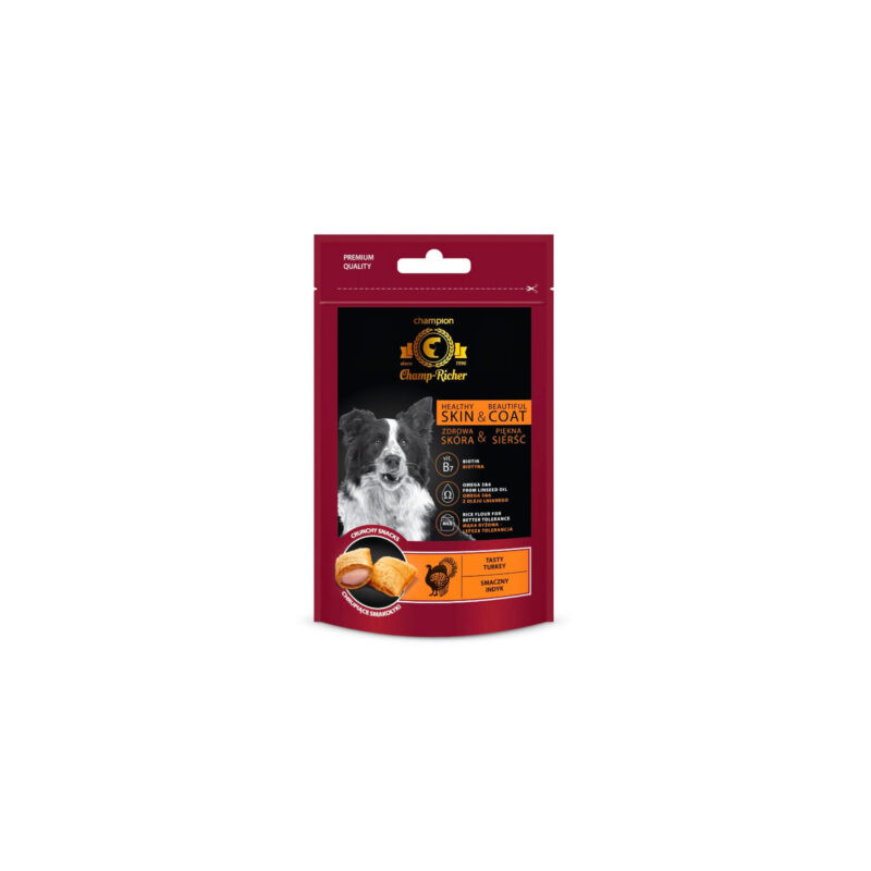Dermapharm, Champ - Richer, smakołyki z indykiem, skóra i sierść, 90 g