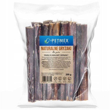 Petmex, Przełyk wołowy okrągły, gryzak naturalny, 200 g