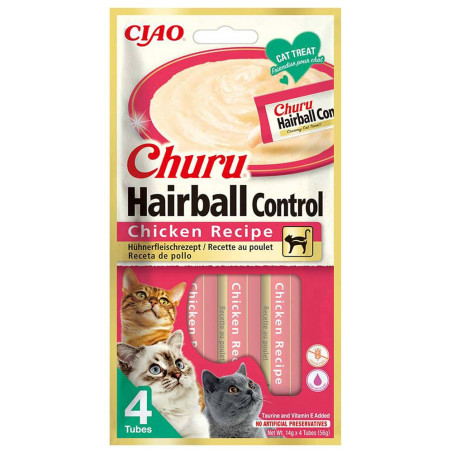 Inaba Cat Churu Hairball Chicken 4x14g (56g)
