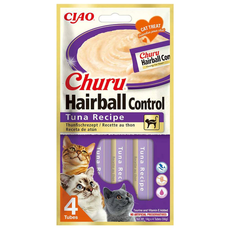 Inaba Cat Churu Hairball Tuna 4x14g (56g) EU675