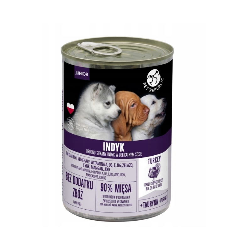 Pet Republic, dla szczeniąt z indykiem 400g