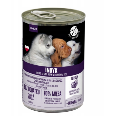 Pet Republic, dla szczeniąt z indykiem 400g