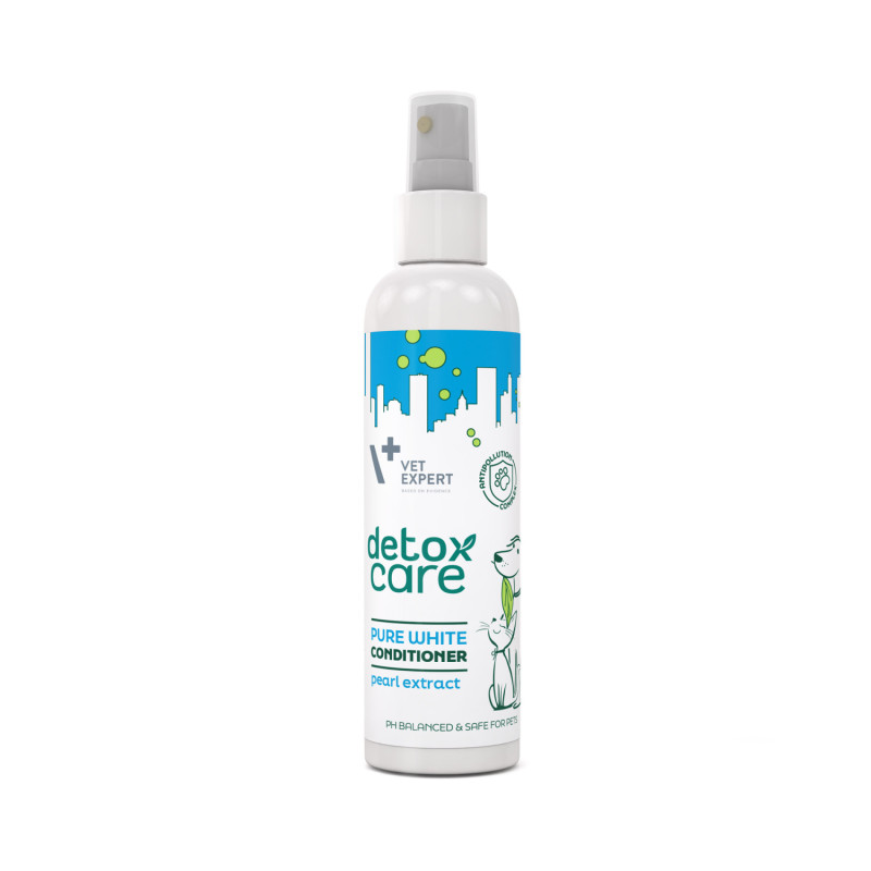 Vet Expert, Detox Care Pure White Conditioner - odżywka bez spłukiwania dla psów i kotów o jasnej i białej sierści 150 ml