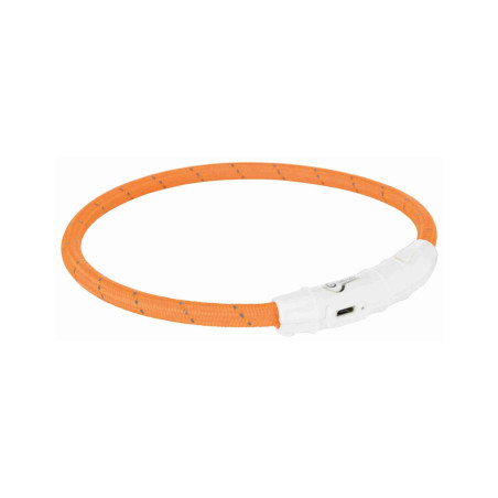 Trixie, obroża pomarańczowa ze światełkiem M-L odblaskowa USB TX-12704