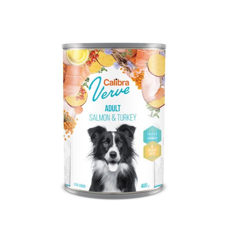 Calibra Dog Verve Adult, Turkey with Salmon, 400 g