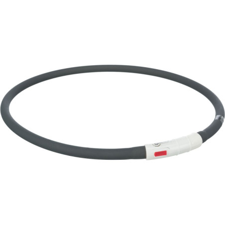 Trixie, Opaska świecąca USB, dla psa, czarna, silikon, XS–XL: 70 cm