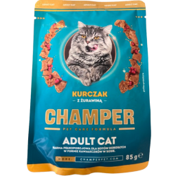 Champer, kot, kurczak z żurwainą, saszetka 85 g