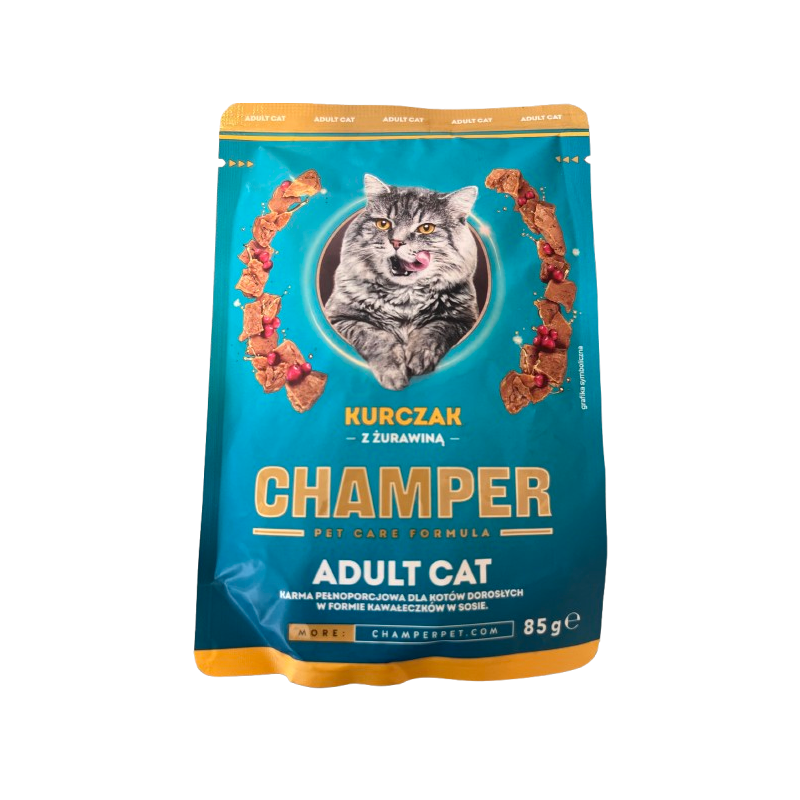 Champer, kot, kurczak z żurwainą, saszetka 85 g