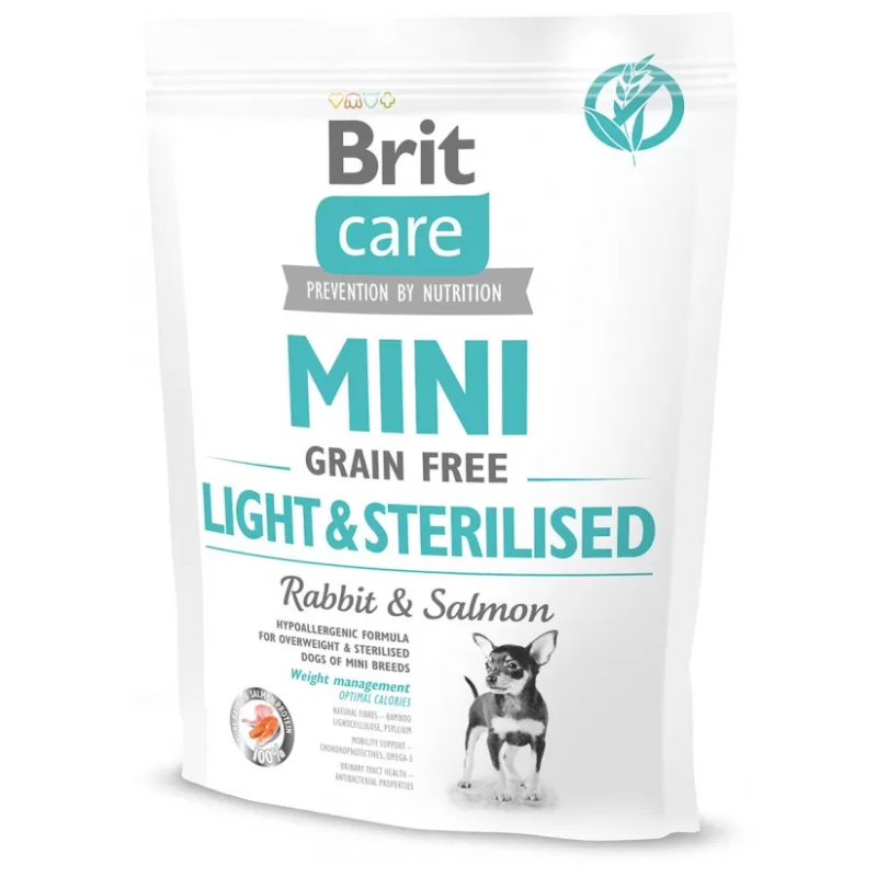 Brit Care, MiniLight&Sterilised Rabbit&Salmon, Grain Free, 400 g