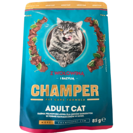 Champer, kot, wołowina z bazylią, saszetka 85 g