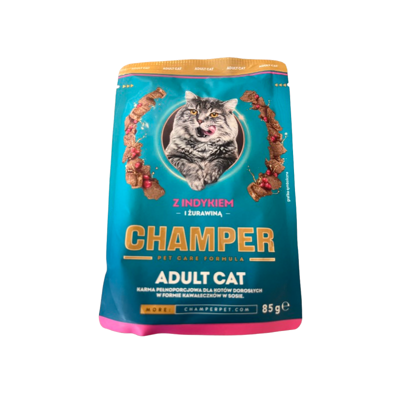 Champer, kot, indyk z żurwainą, saszetka 85 g