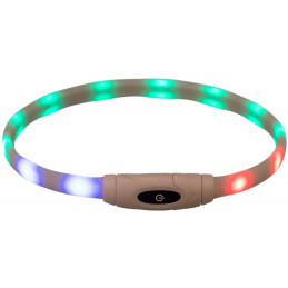 Trixie, Obroża święcąca USB, wielokolorowa, silikon, XS–XL: 65 cm