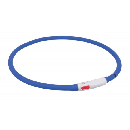 Trixie, Opaska świecąca USB, silikon, XS–XL: 70 cm, niebieska