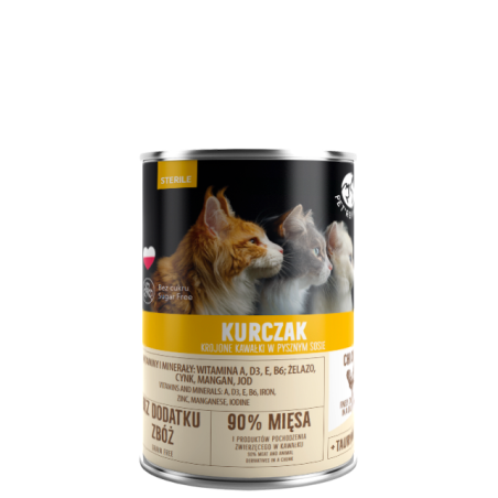 PetRepublik, Kurczak, kawałki w delikatnym sosie, koty sterylizowane, 400 g.