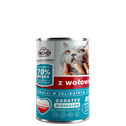 Frendi, kot, Kawałki w delikatnym sosie z wołowiną,400 g mokra karma dla kota