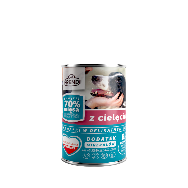 Frendi, pies, Kawałki w delikatnym sosie z cielęciną,  400 g