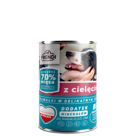 Frendi, pies, Kawałki w delikatnym sosie z cielęciną,  400 g
